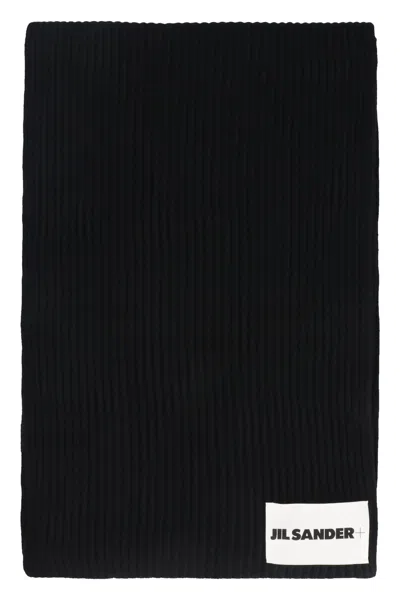 Jil Sander Men's Wool Scarf In Black