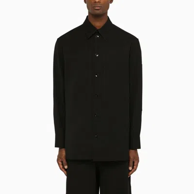 Jil Sander Men's Black Wool Shirt For Fall/winter 2023