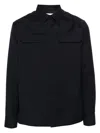 Jil Sander Pointed-collar Gabardine Overshirt In Blue