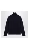 Jil Sander Turtleneck Wool Sweater In Blue