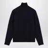 Jil Sander Turtleneck Wool Sweater In Blue