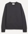 Jil Sander Mens Ash Grey Side-split Wool Jumper In Gray