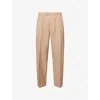 Jil Sander Mens Clay Drawstring Wide Tapered-leg Wool Gabardine Trousers In Neutral