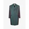 Jil Sander Mens Iridescent Plum Iridescent Peak-lapel Wool-blend Overcoat In Iridescent Plum