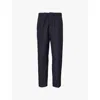 Jil Sander Navy Cotton Gabardine Tapered Trousers In Navy