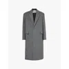 Jil Sander Mens Single-breasted Two-flap-pockets Relaxed-fit Wool Coat Pebble In Pebble
