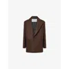 Jil Sander Mens Methi Compact Bitonal Gabardine Relaxed-fit Wool Coat In Brown