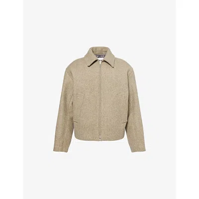 Jil Sander Mens Pine Bitonal Oversized Wool Blouson Jacket In Green