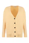 Jil Sander Merino Wool Cardigan In Orange