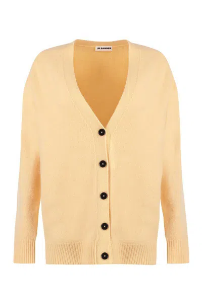 Jil Sander Merino Wool Cardigan In Orange