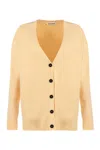 Jil Sander Merino Wool Cardigan In Orange