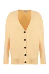 Jil Sander Merino Wool Cardigan In Orange