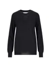 Jil Sander Merino Wool Crew Neck Sweater In Black