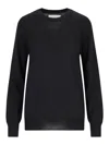 Jil Sander Merino Wool Crew Neck Sweater In Blue