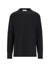 Jil Sander Oversize Wool Sweater With Longer Back And Slits In Black  