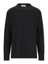 Jil Sander Oversize Wool Sweater With Longer Back And Slits In Black