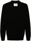 Jil Sander Wool Blend V-neck Sweater In Black