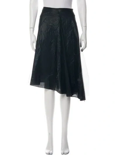 Pre-owned Jil Sander Mesh Accents Midi Length Skirt In Black