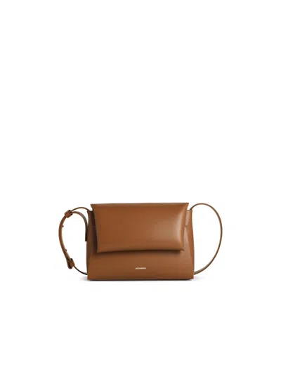 Jil Sander Messenger Brown Leather Crossbody Bag