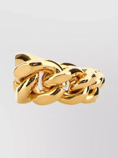 Jil Sander Metal Chain Link Chunky Ring With Polished Finish In Gold