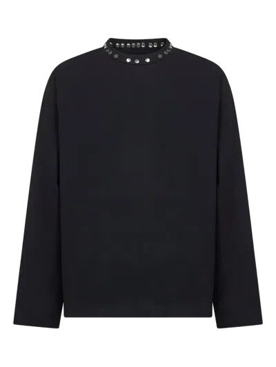 JIL SANDER METAL-STUD CREW-NECK TOP