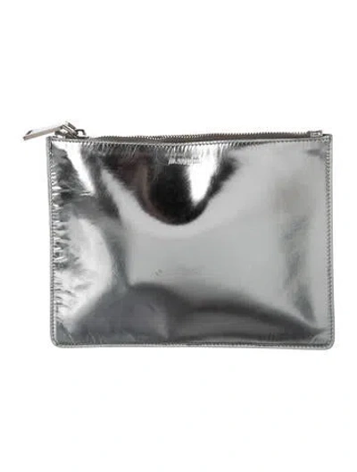Pre-owned Jil Sander Metallic Cosmetic Bag In Gray