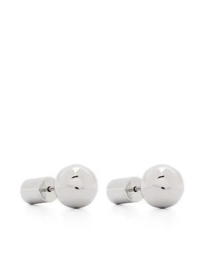 Jil Sander Metallic-finish Earrings In Silver
