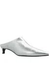 Jil Sander Metallic-leather Pointed-toe Mules In Gold