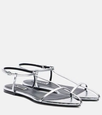Jil Sander Metallic Leather Sandals