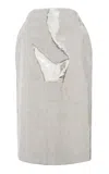 Jil Sander Metallic Leather Skirt In Silver
