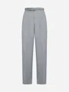 Jil Sander Tailored Check Trousers With Belt Clothing In Grey