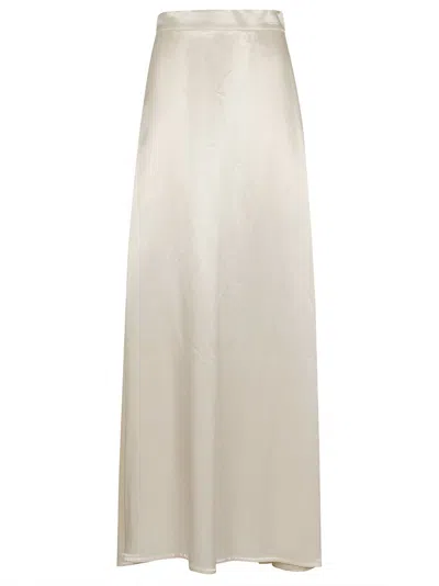 Jil Sander Satin Maxi Dress In Beige