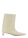 Jil Sander Mid-calf Heeled Boots With Glossy Finish