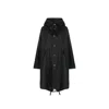 Jil Sander Hooded Midi Parka With Drawstring Waist In Black