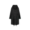 Jil Sander Hooded Midi Parka With Drawstring Waist In Black