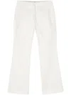 Jil Sander Mid-rise Flared Gabardine Trousers In White