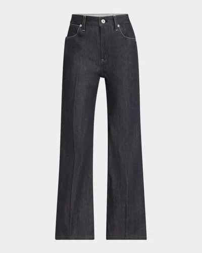 Jil Sander Mid-rise Kickflare Ankle Denim Trousers In Deft Blue