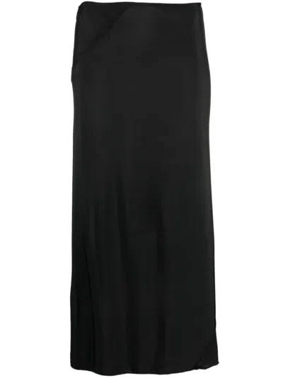 Jil Sander Mid-rise Straight Midi Skirt In Black