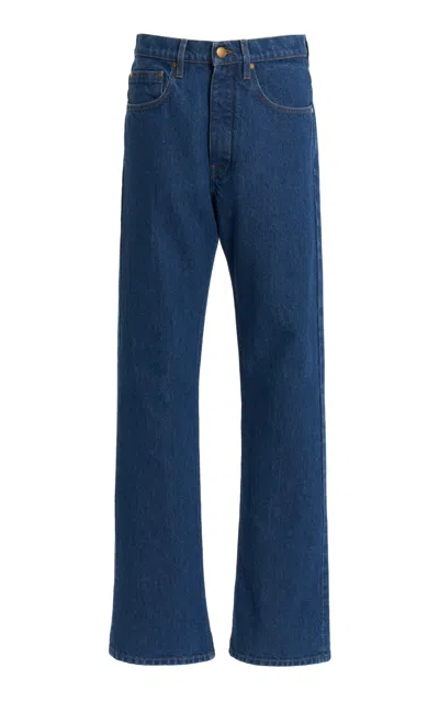 Jil Sander Mid-rise Treated Denim Trousers In Blue