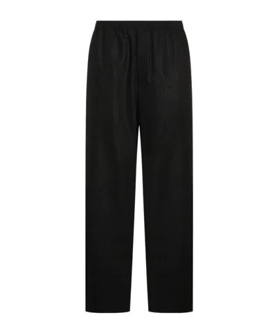 Jil Sander Elasticated-waist Wool Trousers In Black