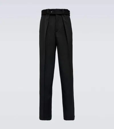 Jil Sander Mid-rise Wide-leg Wool Pants In Black