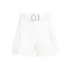 JIL SANDER MID WAIST OPTIC WHITE COTTON SHORTS