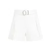 Jil Sander Flared Buckle Belt Shorts In Beige