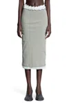 Jil Sander Logo-embroidered Layered Midi Skirt In Beige
