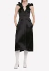 Jil Sander Black Satin Dress In Black