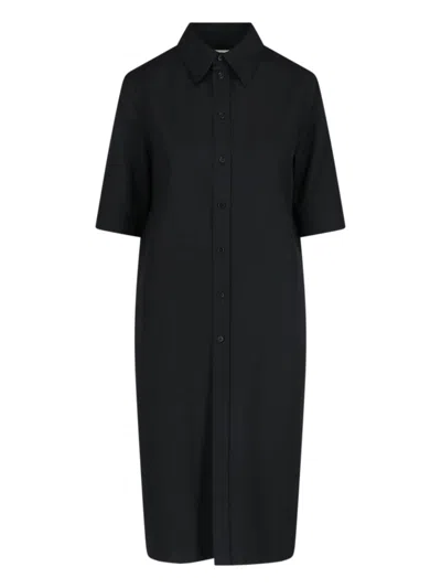 Jil Sander Midi Chemisier Dress - Black