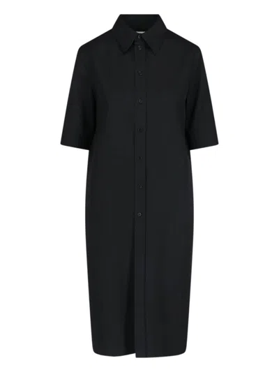 Jil Sander Midi Chemisier Dress - Black
