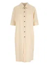 Jil Sander Midi Chemisier Dress - Cream In Neutral