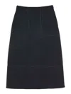 Jil Sander Wool A-line Midi Skirt In Grey