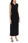 Jil Sander Midi Dress In Openwork Knit In Black